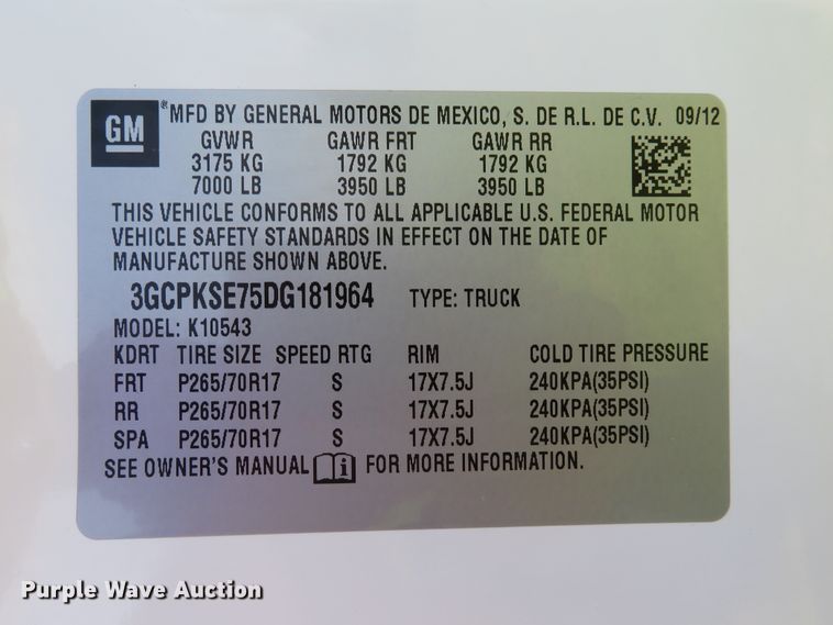 image for item DI2157 2013  Chevrolet Silverado 1500  Crew Cab pickup truck