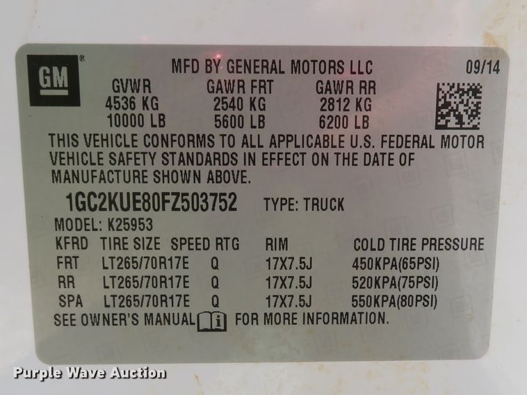 image for item DI2168 2015 Chevrolet Silverado 2500HD  Double Cab pickup truck