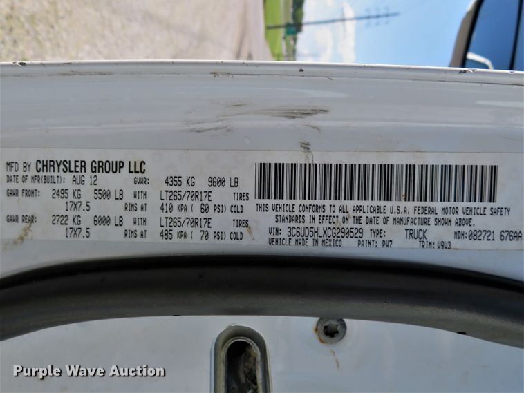 image for item DI2173 2012 Dodge Ram 2500HD  Crew Cab pickup truck