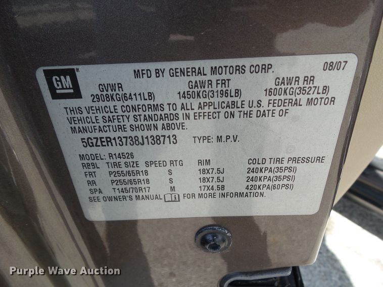 image for item EM9932 2008 Saturn Outlook XE  SUV