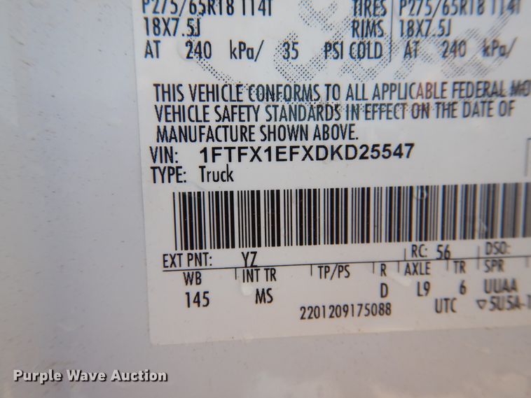 image for item GE9365 2013 Ford F150  SuperCab pickup truck