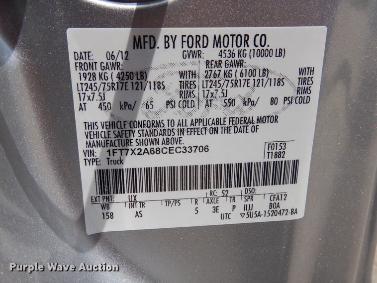 image for item GE9367 2012 Ford F250 Super Duty  SuperCab pickup truck