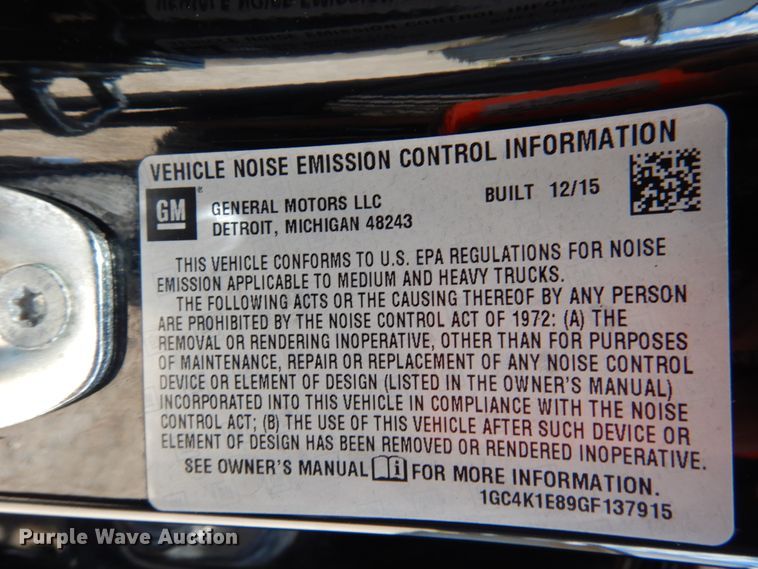 image for item GE9379 2016 Chevrolet Silverado 3500HD  Crew Cab pickup truck