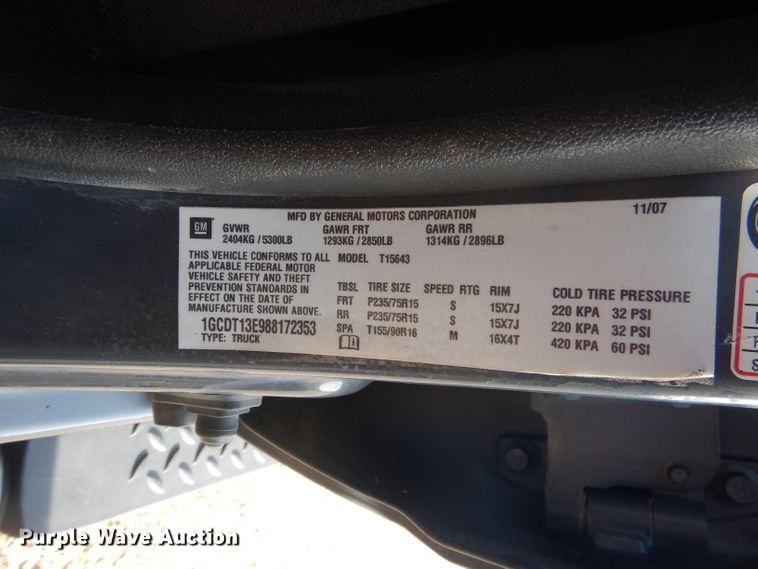 image for item GE9387 2008 Chevrolet Colorado  Crew Cab pickup truck