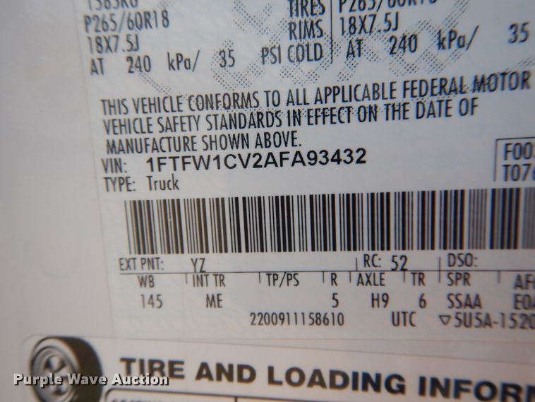 image for item GE9390 2010 Ford F150  SuperCrew Cab pickup truck