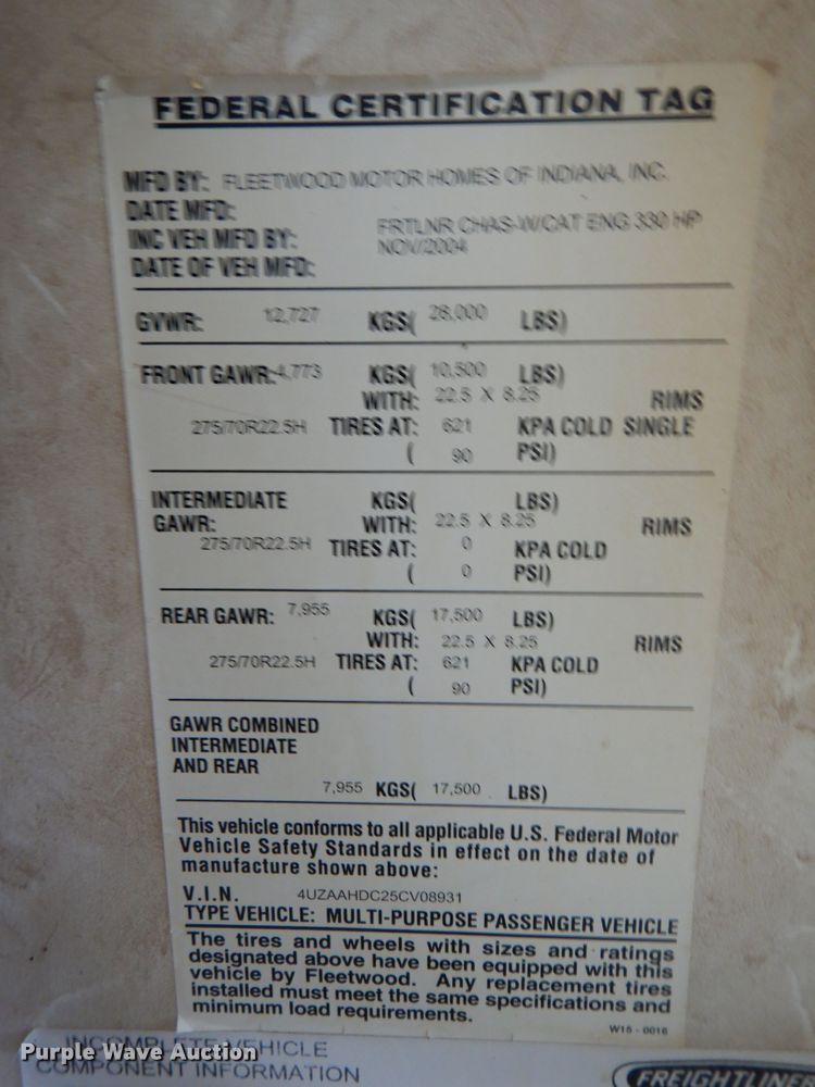 image for item GF9161 2005 Fleetwood Discovery  RV