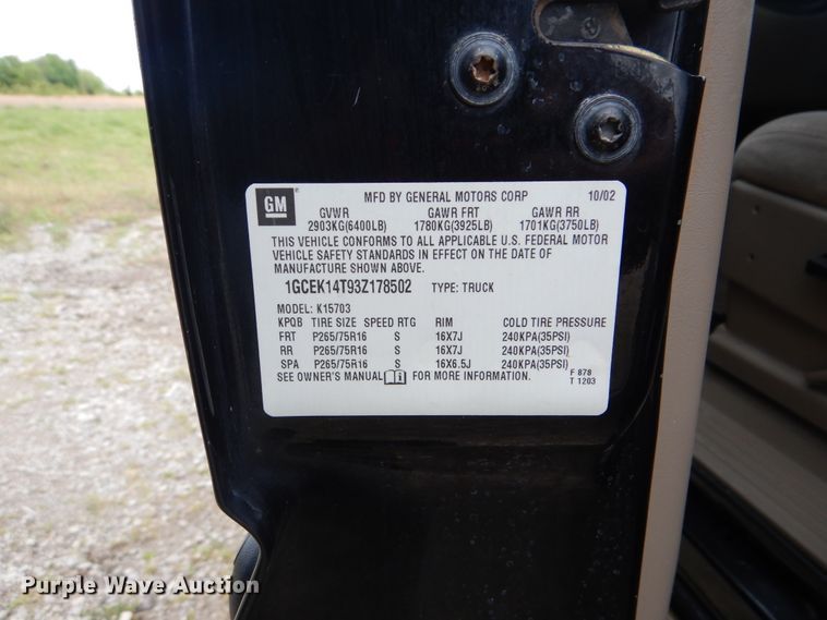 image for item GF9168 2003 Chevrolet Silverado 1500  pickup truck