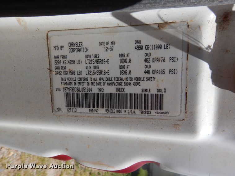 image for item GK9206 1998 Dodge Ram 3500  Quad Cab pickup truck