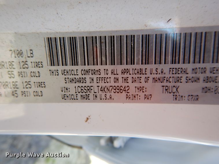 image for item GK9210 2019 Dodge Ram 1500  Crew Cab pickup truck