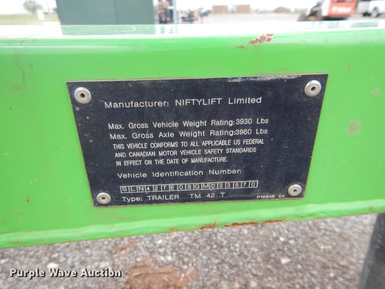 image for item GK9212 2015 Nifty TM42T  boom lift