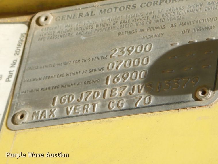 image for item GN9301 1988 GMC C6000 box truck