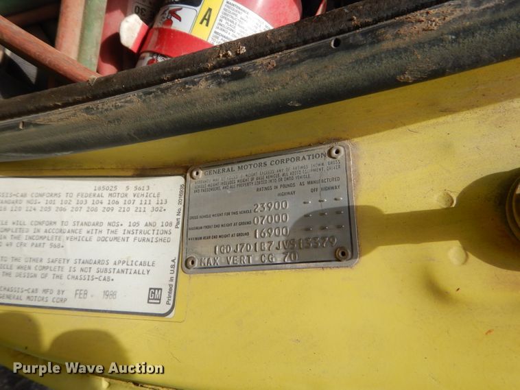 image for item GN9301 1988 GMC C6000 box truck