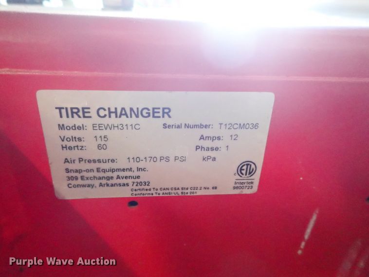 image for item GR9089 Snap-On EEWH311C tire machine