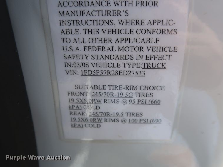 image for item GS9840 2008 Ford F550 Super Duty XLT flatbed truck with boom mower