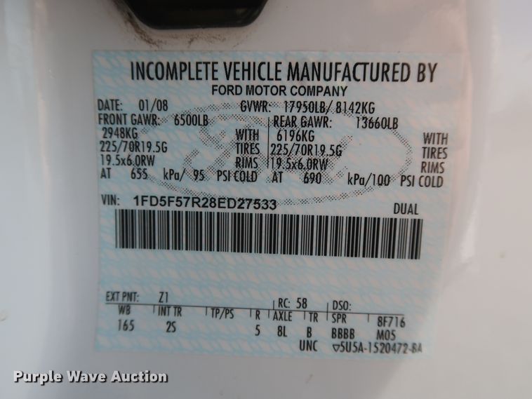 image for item GS9840 2008 Ford F550 Super Duty XLT flatbed truck with boom mower