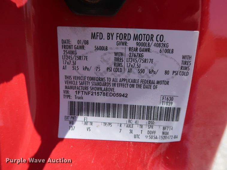 image for item GS9882 2008 Ford F250 Super Duty XL  pickup truck