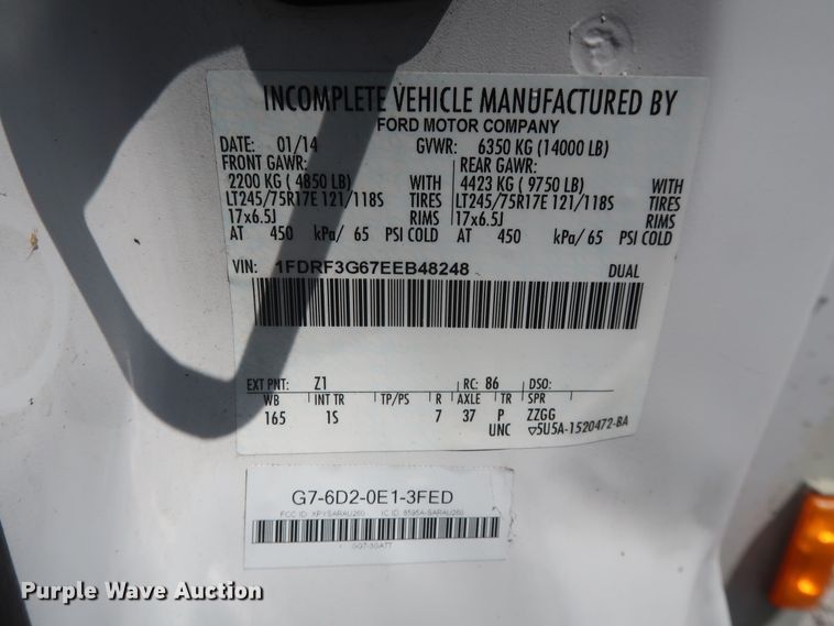 image for item GS9885 2014 Ford F350 Super Duty XL  utility bed pickup truck