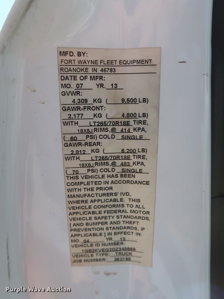 image for item GS9890 2013 Chevrolet Silverado 2500HD  Ext. Cab utility bed pickup truck