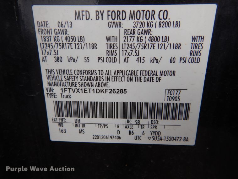 image for item GW9519 2013 Ford F150 XLT  SuperCab pickup truck