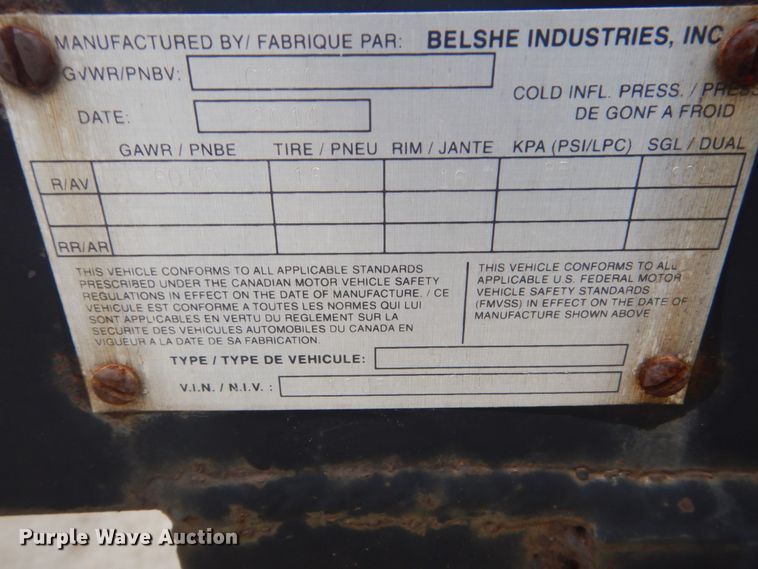 image for item GW9806 2014 Belshe WB1 tilt deck utility trailer