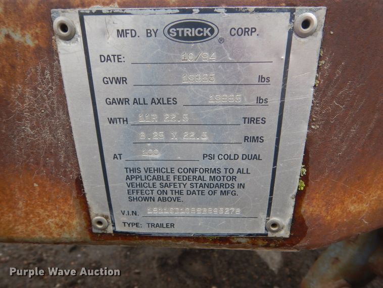 image for item GW9835 1995 Strick trailer dolly