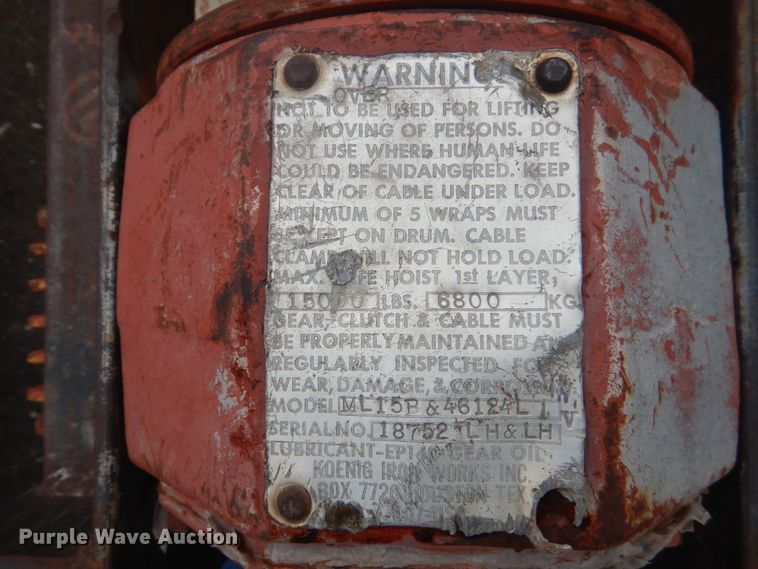 image for item GW9845 Koenig ML15B/46124L winch