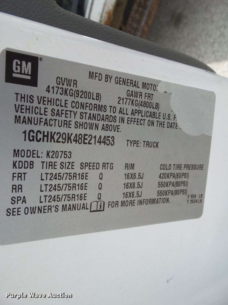 image for item GX9031 2008 Chevrolet Silverado 2500HD  Ext. Cab utility bed pickup truck