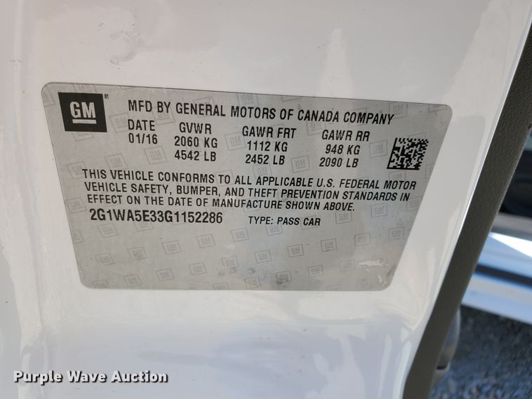 image for item GX9918 2016 Chevrolet Impala Limited