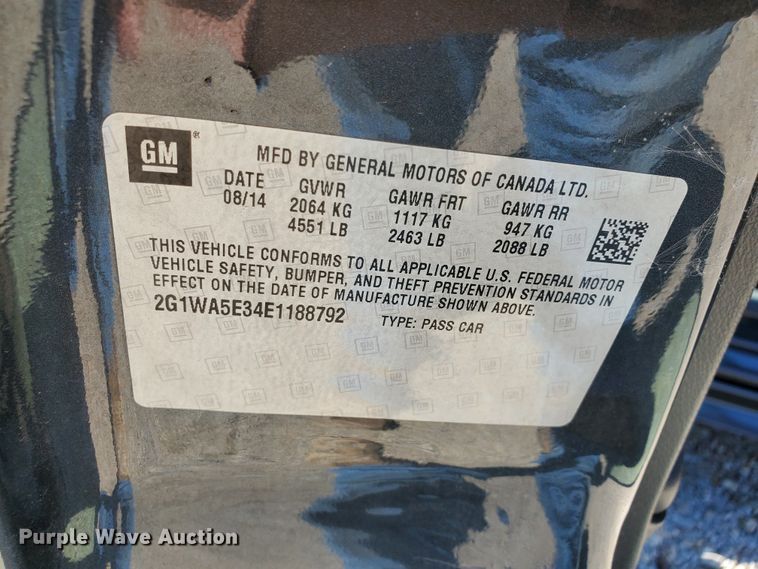 image for item GX9921 2014 Chevrolet Impala Limited