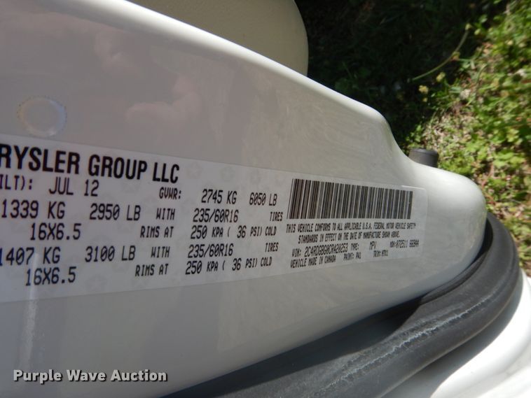 image for item GX9932 2012 Dodge Grand Caravan  van