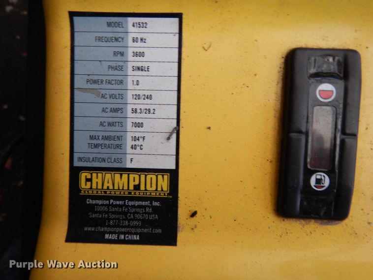 image for item GY9127 2012 Champion 41532 generator