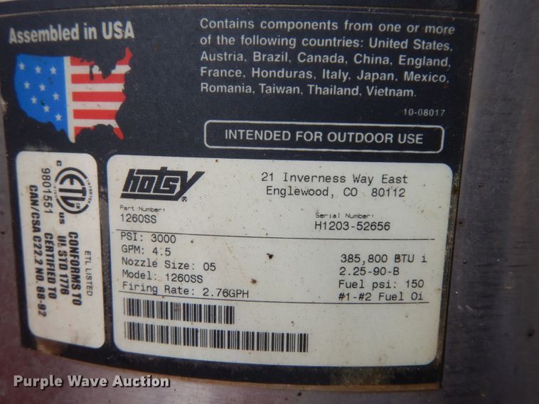 image for item GY9136 Hotsy hot pressure washer