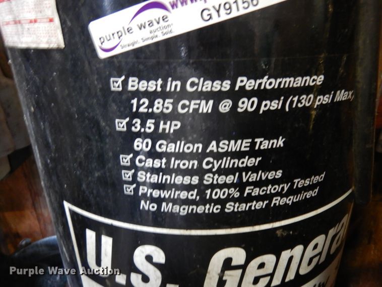 image for item GY9156 US General US660V air compressor