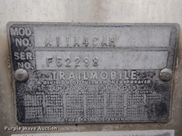 image for item GY9167 1969 Trailmobile dry van trailer