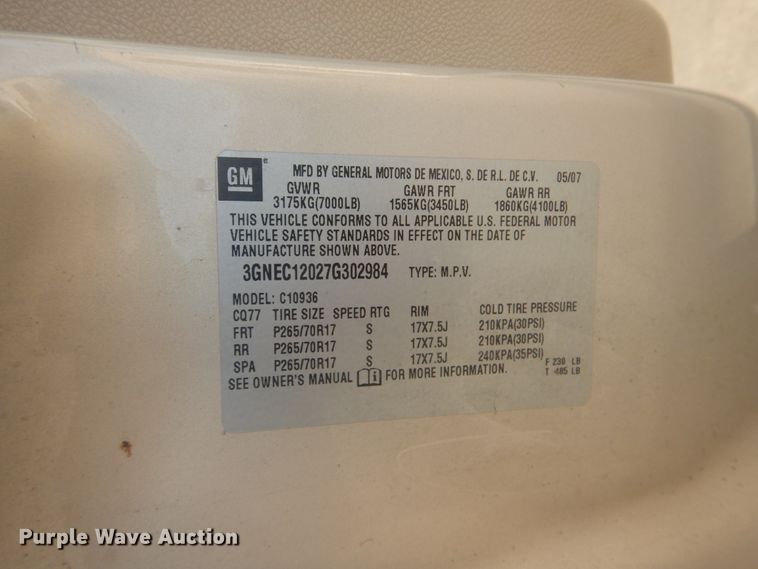 image for item GY9768 2007 Chevrolet Avalanche  Crew Cab pickup truck