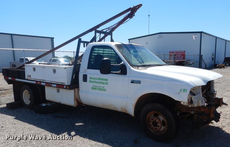 image for item HA9055 2001 Ford F350 Super Duty  flatbed pickup truck