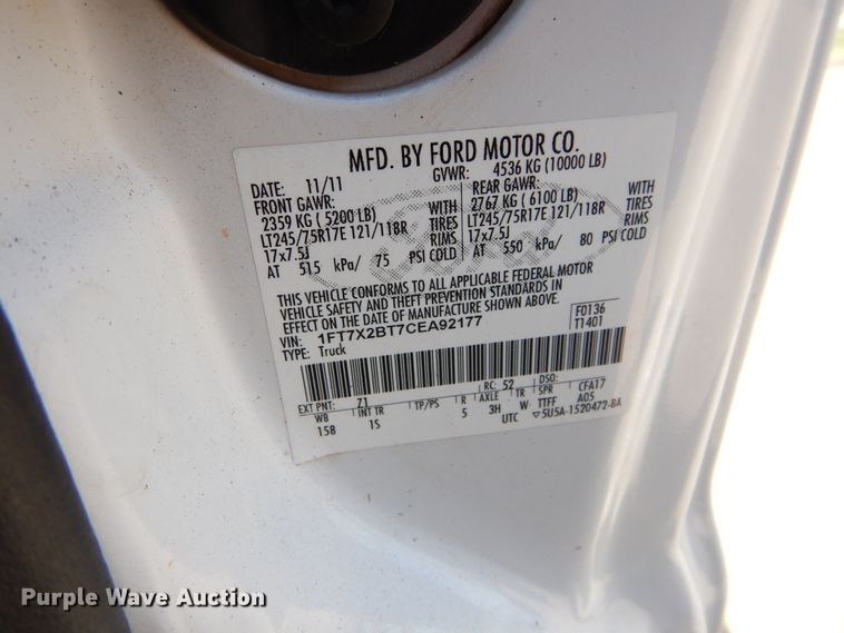 image for item HA9091 2012 Ford F250 Super Duty  SuperCab pickup truck