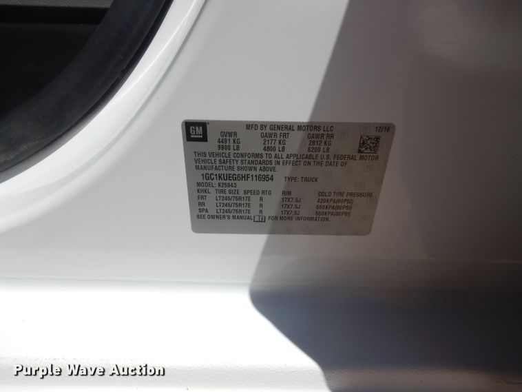 image for item HC9019 2017 Chevrolet Silverado 2500HD  Crew Cab pickup truck