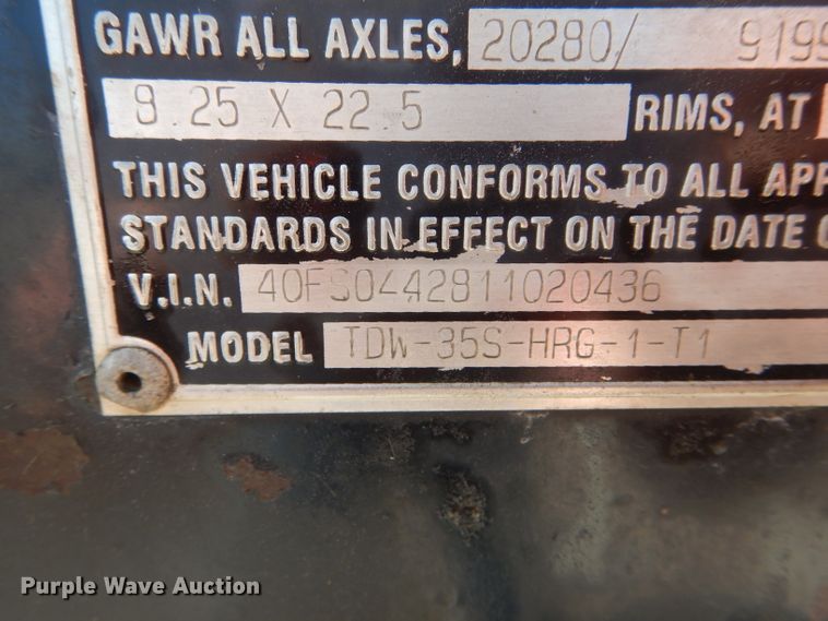 image for item DF3112 2001 Talbert TDW-355-HRG-1-T1 lowboy equipment trailer