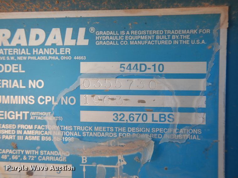 image for item DF5336 2007 Gradall 544D-10  telehandler