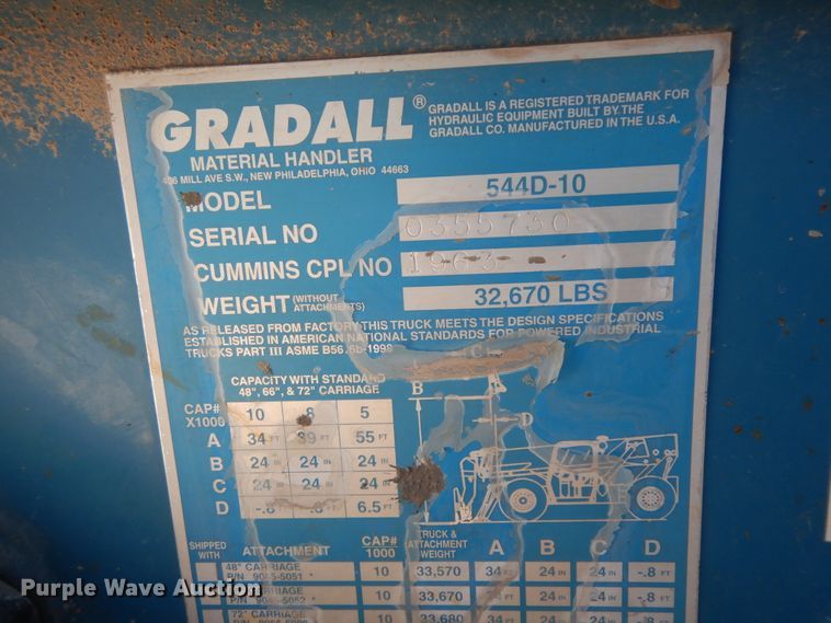 image for item DF5336 2007 Gradall 544D-10  telehandler