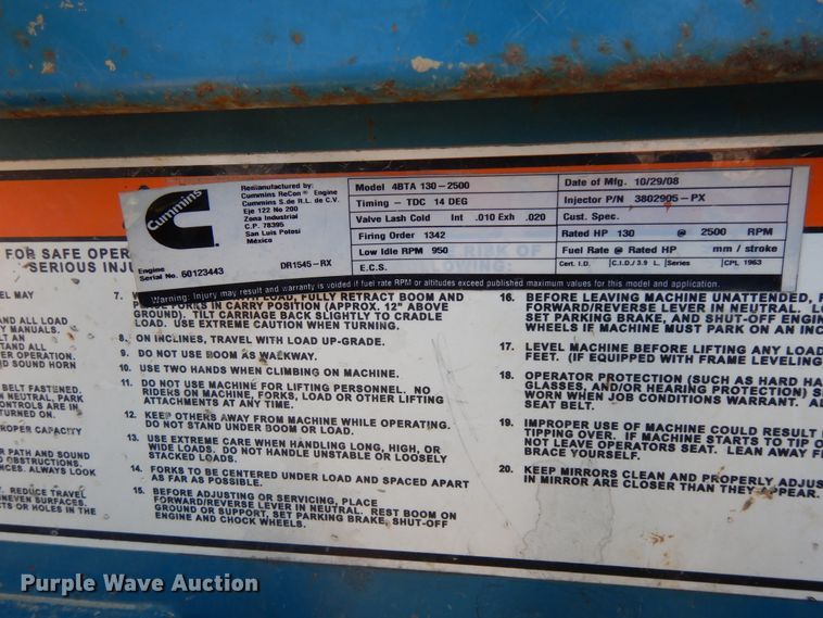 image for item DF5336 2007 Gradall 544D-10  telehandler