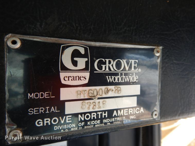 image for item DF5337 1998 Grove RT600C crane