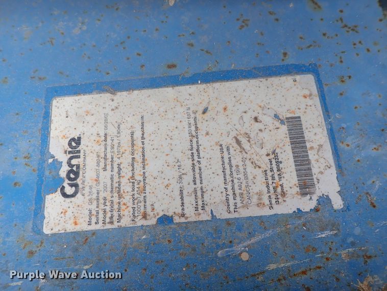 image for item DG3107 2007 Genie GS-2646  scissor lift