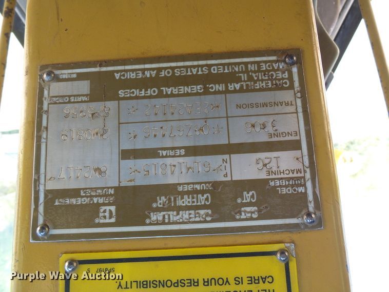 image for item DG5666 1992 Caterpillar 12G motor grader