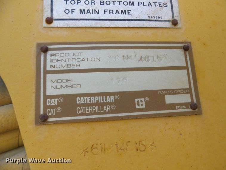 image for item DG5666 1992 Caterpillar 12G motor grader