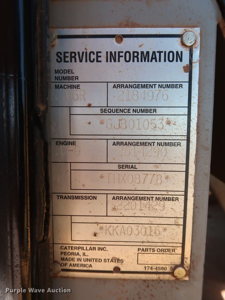 image for item DG7120 2007 Caterpillar D6R XL Series III  crawler dozer