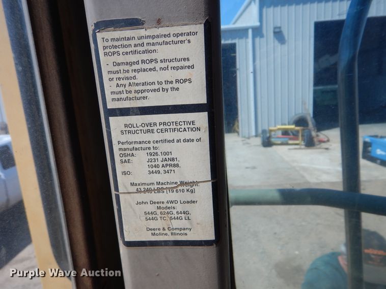 image for item DG8520 1993 John Deere 624G  wheel loader