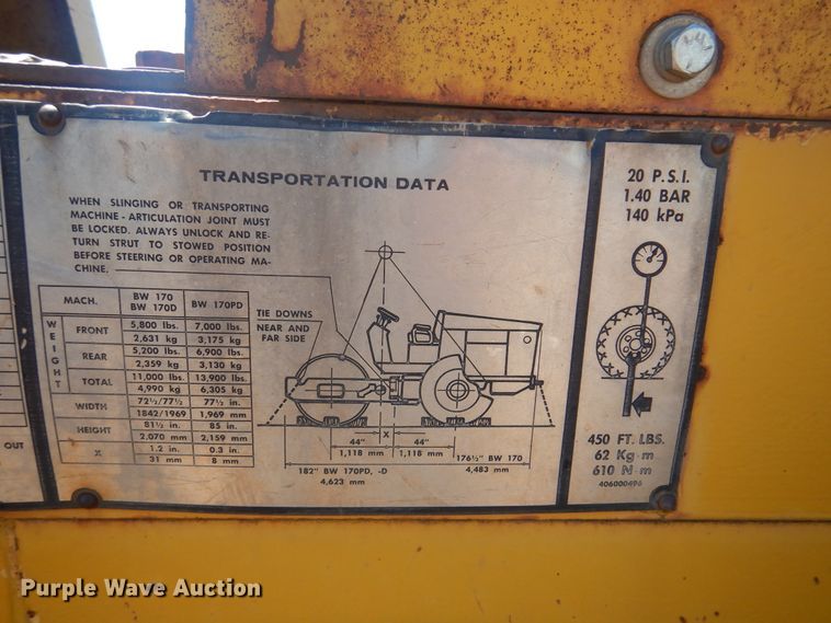image for item DG8573 Koehring BW170D single drum roller