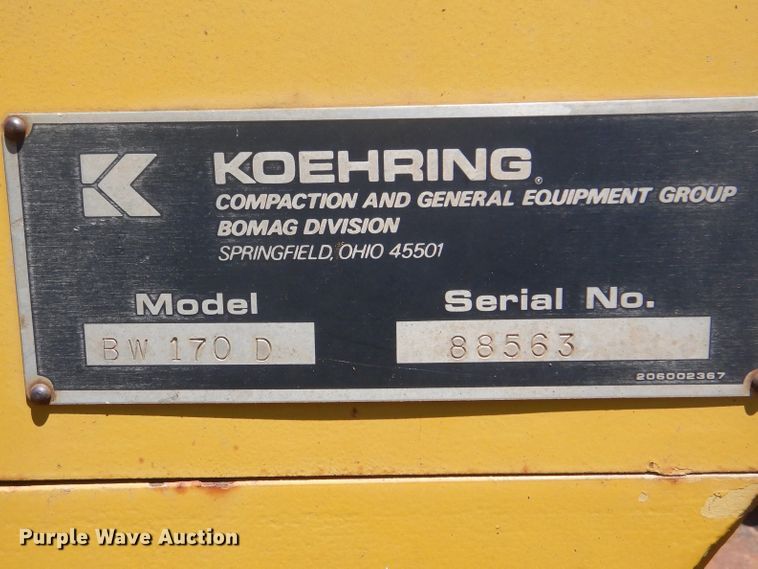 image for item DG8573 Koehring BW170D single drum roller